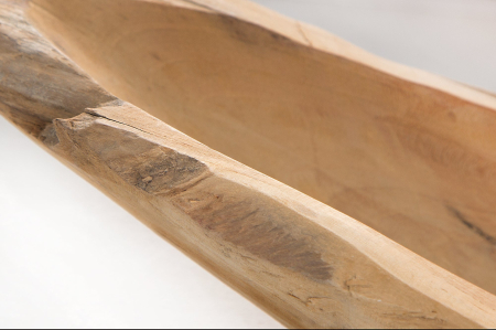 Bol din lemn de rădăcină 60 cm, lemn de tec neșlefuit, natural [5]