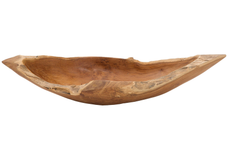 Decorațiuni - Bol din lemn de rădăcină 60 cm, lemn de tec neșlefuit, natural