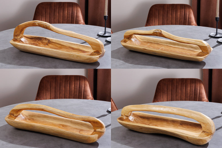 Bol din lemn de tec BALI 60 cm cu mâner [5]