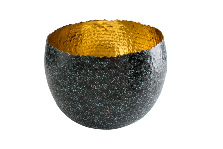 Decorațiuni - Bol ORIENT 28 cm argintiu cu patină