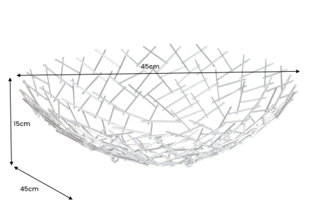 Bol pentru fructe STRUCTURE 45 cm metal argintiu [7]
