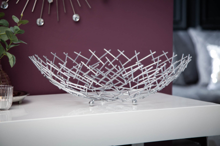Bol pentru fructe STRUCTURE 45 cm metal argintiu [4]