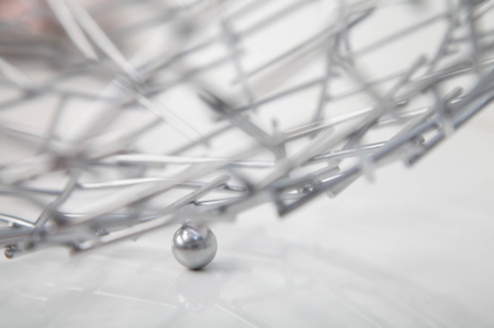 Bol pentru fructe STRUCTURE 45 cm metal argintiu [6]