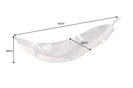 Bol SILVER LEAF 60x20cm argintiu [8]