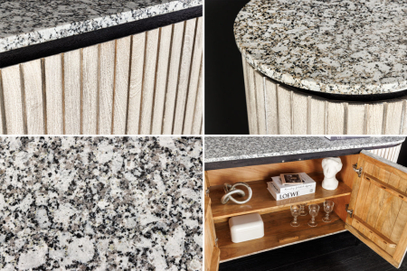 Bufet ADLON din lemn de mango si blat din marmura, 170 cm [8]