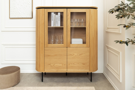 Bufet ATELIER 140 cm, aspect de stejar natural, cu picioare negre [3]