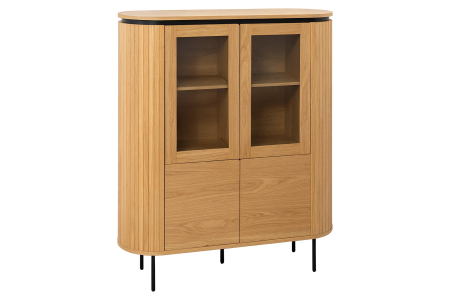 Bufete & baruri - Bufet ATELIER 140 cm, aspect de stejar natural, cu picioare negre