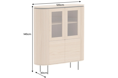 Bufet ATELIER 140 cm, aspect de stejar natural, cu picioare negre [9]