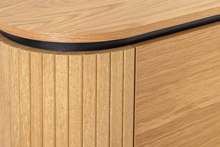 Bufet ATELIER 140 cm, aspect de stejar natural, cu picioare negre [6]
