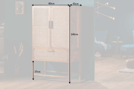 Bufet BAMBOO LOUNGE din lemn de mango si bambus, 140 cm [9]