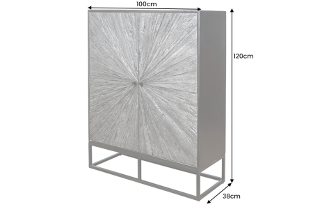 Bufet BARRACUDA din lemn de mango si lemn de tec gri, 120 cm [9]