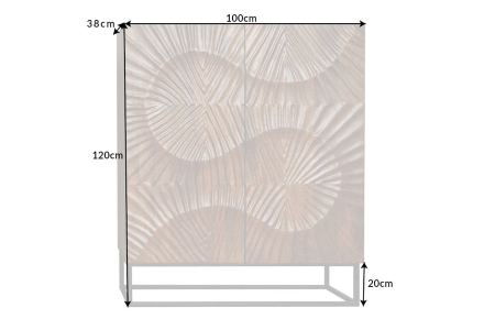 Bufet din lemn de mango maro Scorpion 120 cm [9]