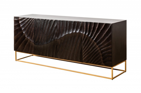 Bufet din lemn de mango negru Scorpion 177 cm