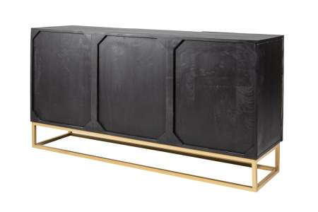 Bufet din lemn de mango negru Scorpion 140 cm [9]