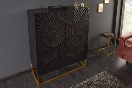 Bufet din lemn de mango negru Scorpion 120 cm [1]
