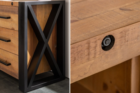 Bufet din lemn de pin Thor 195 cm [5]