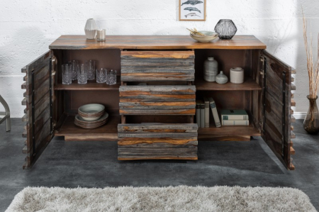 Bufet din lemn Sheesham Relief 160 cm [2]