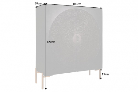 Bufet din lemn masiv de mango Mandala 120 cm [8]