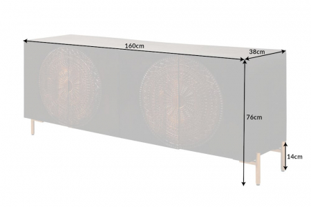 Bufet din lemn masiv de mango Mandala 177 cm [9]