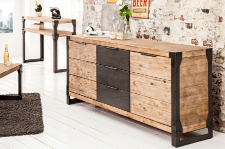 Bufet din lemn masiv de salcâm Factory 180 cm [1]