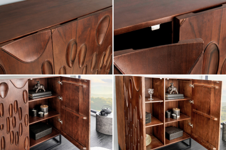 Bufet DUNE din lemn de salcam, 120 cm [4]