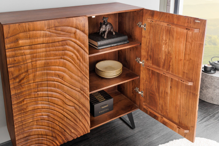 Bufet FLUID din lemn de salcam, 120 cm [8]