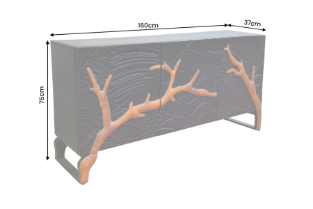 Bufet FOREST 160 cm din lemn de mango 3D, negru-maro [9]