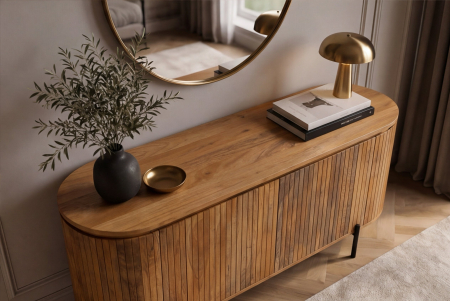 Bufet GATSBY 160 cm, stil retro, lemn de mango natural [6]