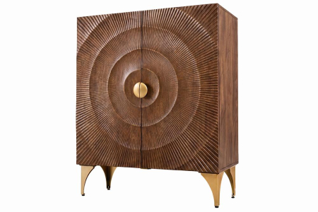 Bufete & Baruri - Bufet GOLDEN SUNSET 120 cm, lemn de mango 3D, maro