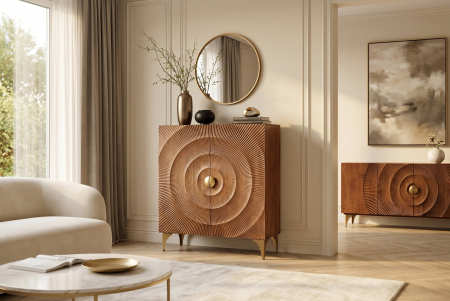 Bufet GOLDEN SUNSET 120 cm, lemn de mango 3D, maro [4]