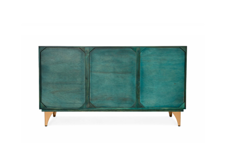 Bufet GOLDEN SUNSET 140 cm 3D din lemn de mango, turcoaz [8]