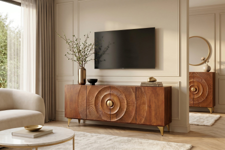Bufet GOLDEN SUNSET 180 cm, lemn de mango 3D, maro [4]