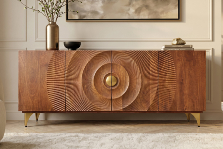 Bufet GOLDEN SUNSET 180 cm, lemn de mango 3D, maro [2]