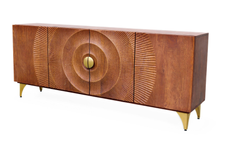 Bufete & baruri - Bufet GOLDEN SUNSET 180 cm, lemn de mango 3D, maro