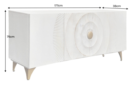 Bufet GOLDEN SUNSET suspendat din lemn de mango alb, 180 cm [10]