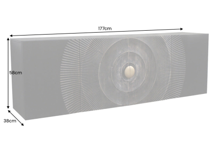 Bufet GOLDEN SUNSET suspendat din lemn de mango negru, 180 cm [8]