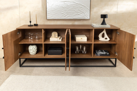 Bufet GRANDEZZA din lemn de nuc si metal, 180 cm [3]