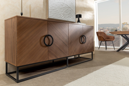 Bufet GRANDEZZA din lemn de nuc si metal, 180 cm [4]