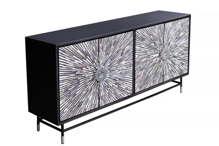Bufete & baruri - Bufet HERITAGE 160 cm, mozaic oase, negru-alb