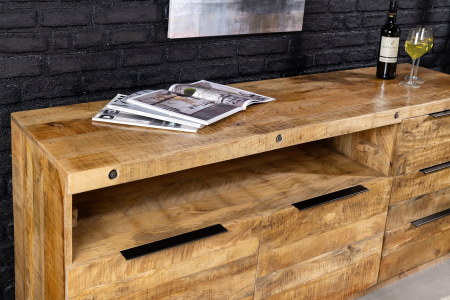 Bufet IRON CRAFT cu sertar pentru vin din lemn de mango, 175 cm [4]