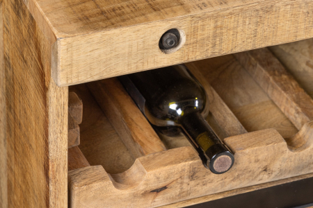 Bufet IRON CRAFT cu sertar pentru vin din lemn de mango, 175 cm [6]