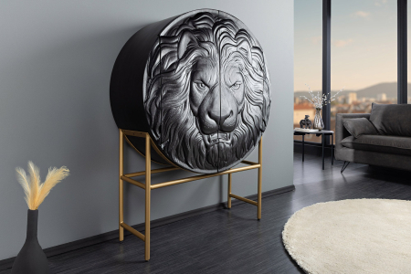 Bufet LION din lemn de mango negru, 140 cm [4]