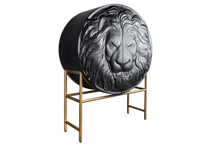 Bufete & baruri - Bufet LION din lemn de mango negru, 140 cm