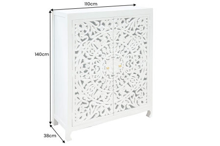 Bufet MARRAKECH din lemn de mango alb, 140 cm [9]
