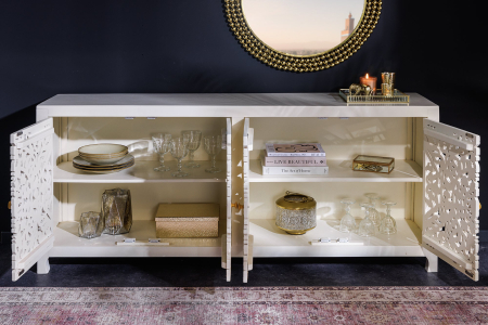 Bufet MARRAKECH din lemn de mango alb, 170 cm [3]