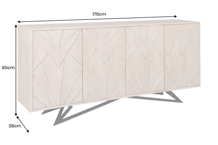 Bufet METROPOLITAN din lemn de mango alb, 170 cm [4]