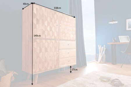 Bufet MYSTIC LIVING din lemn de salcam, 140 cm [7]