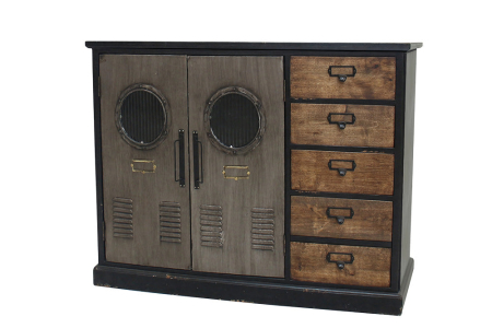 Bufete & baruri - Bufet NAUTILUS 105 cm din lemn de pin, maro vintage