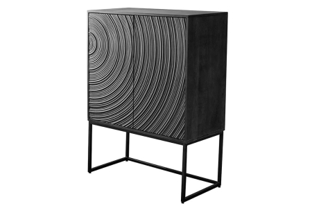 Bufete & Baruri - Bufet ORBIT 120 cm, lemn de mango 3D, negru