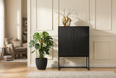 Bufet ORBIT 120 cm, lemn de mango 3D, negru [2]